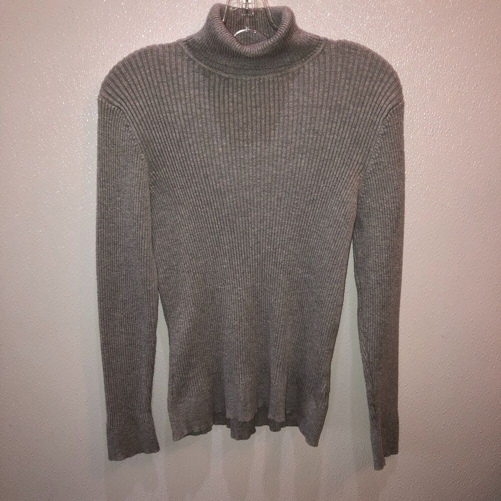 Cable & Gauge Womens XL Gray Ribbed Turtleneck Sweater Top Pullover Classic Y2K - Picture 8 of 8